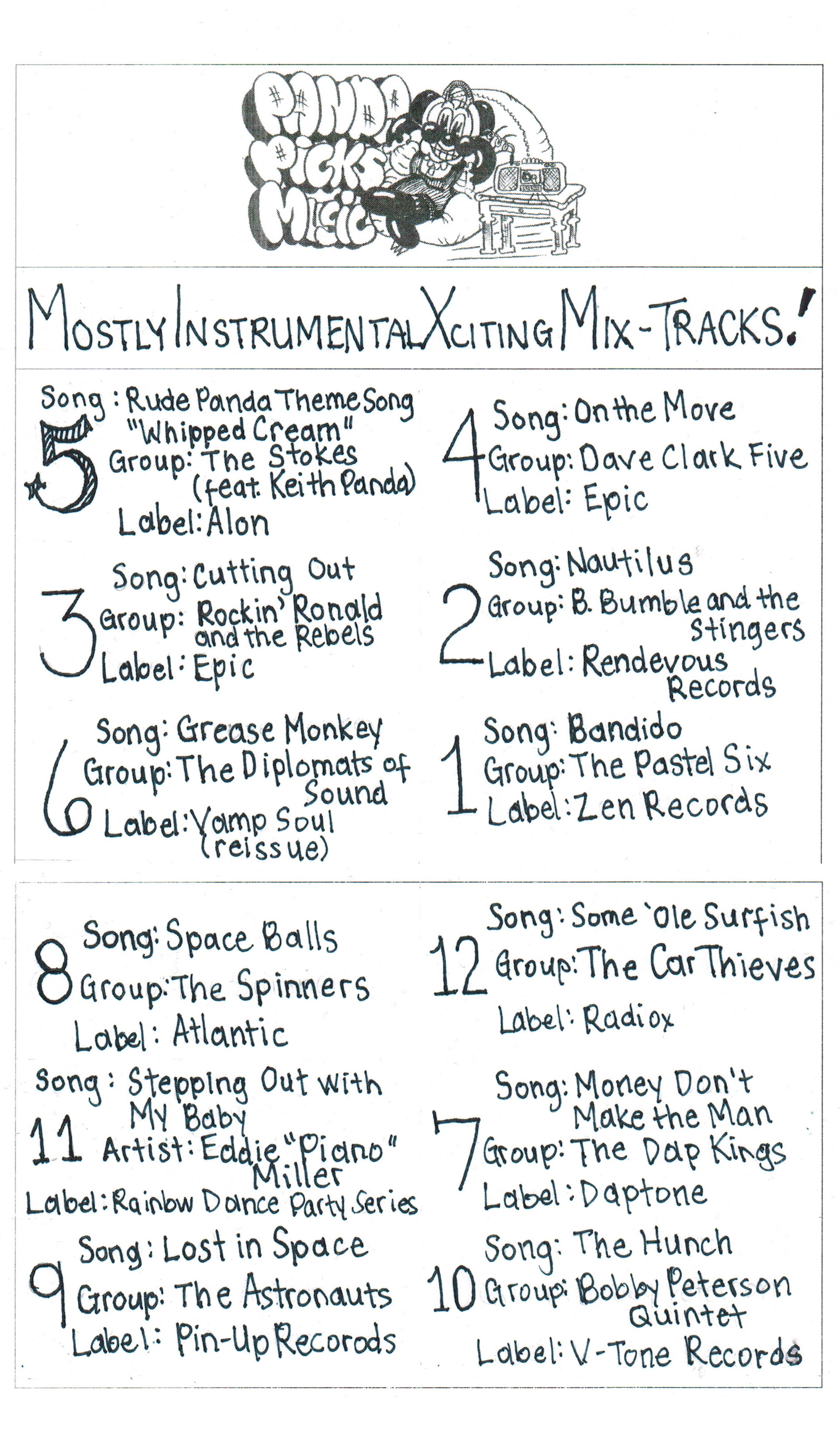 Mostly Instrumental Xciting Mix Tracklisting