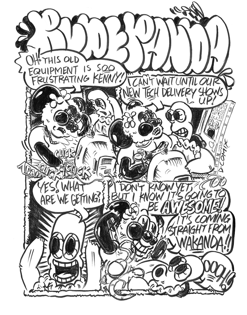 2 panel cartoon. 1st panel 